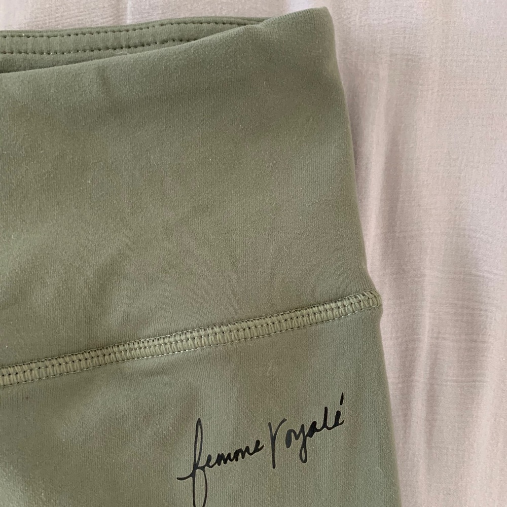 Full length army green leggings